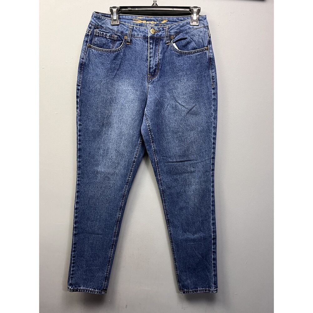 Seven 7 Jeans Womens‎ 8 High Rise Tapered Skinny Blue Denim Pockets Stitched